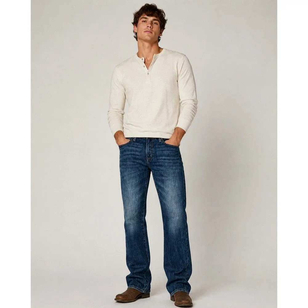 American Eagle Outfitters Mens Original Straight Blue Jeans Medium Wash 36x34